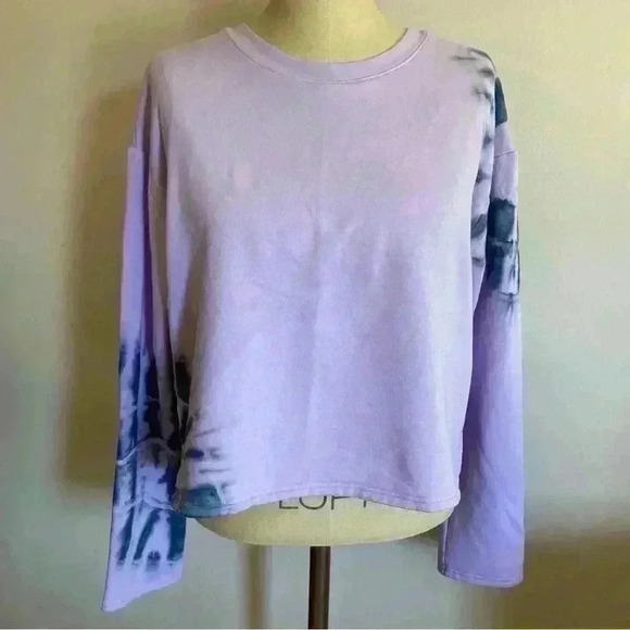 bp Tops - BP. Lavender and Navy Tie Die Crop Sweatshirt XS